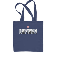 Chicago Chi-Town City Pride Shopping Tote Bag Navy Blue
