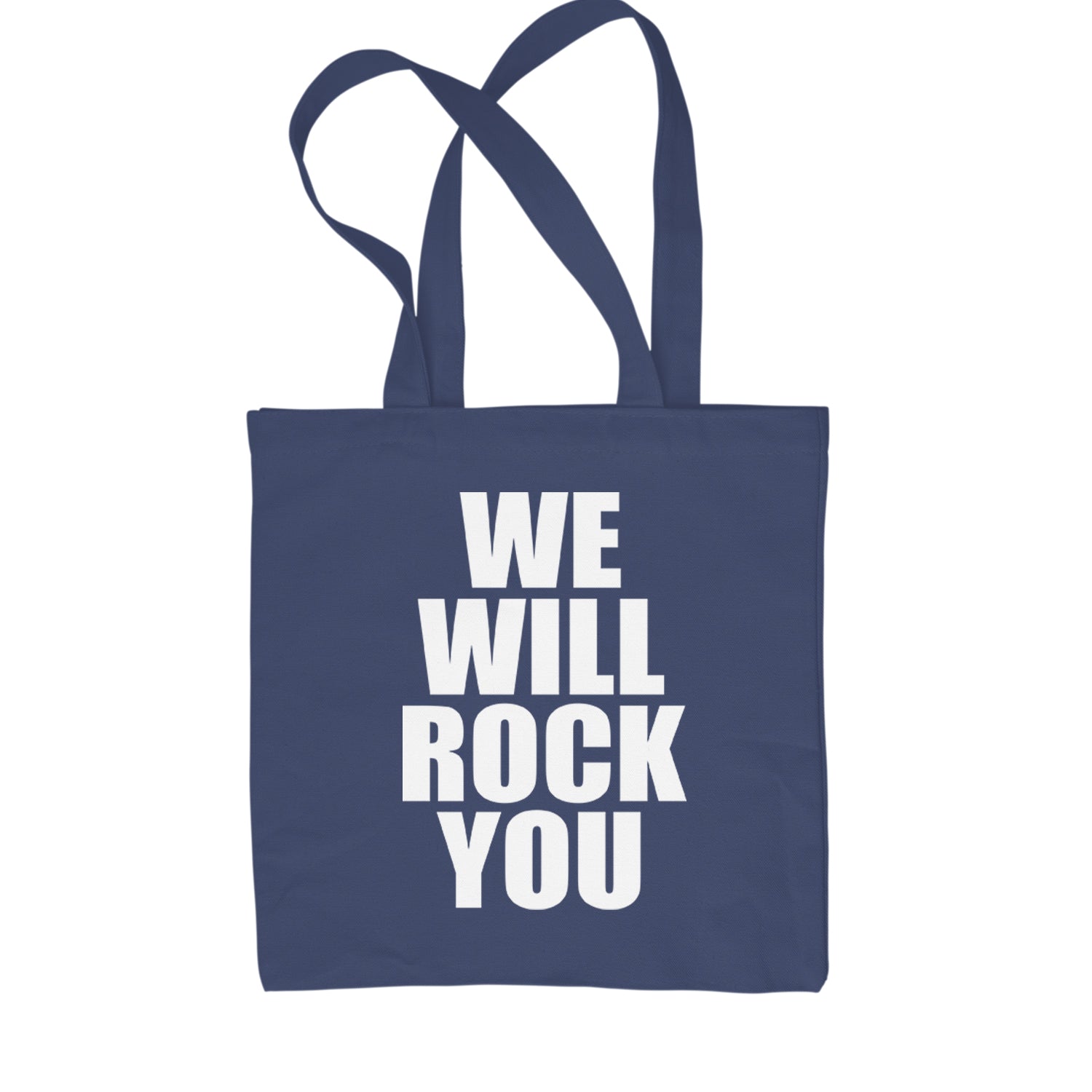 We Will Rock You Shopping Tote Bag Navy Blue