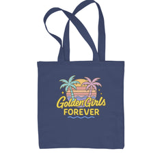 Golden Girls Forever Retro Sunset Shopping Tote Bag Navy Blue