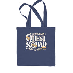 Sounds Like A Quest Squad To Me Empyrean Shopping Tote Bag Navy Blue