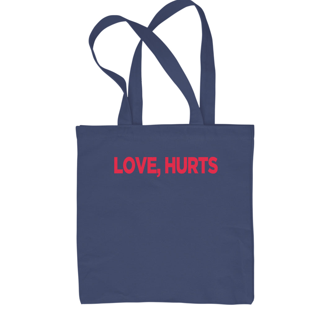Love Hurts Shopping Tote Bag Navy Blue
