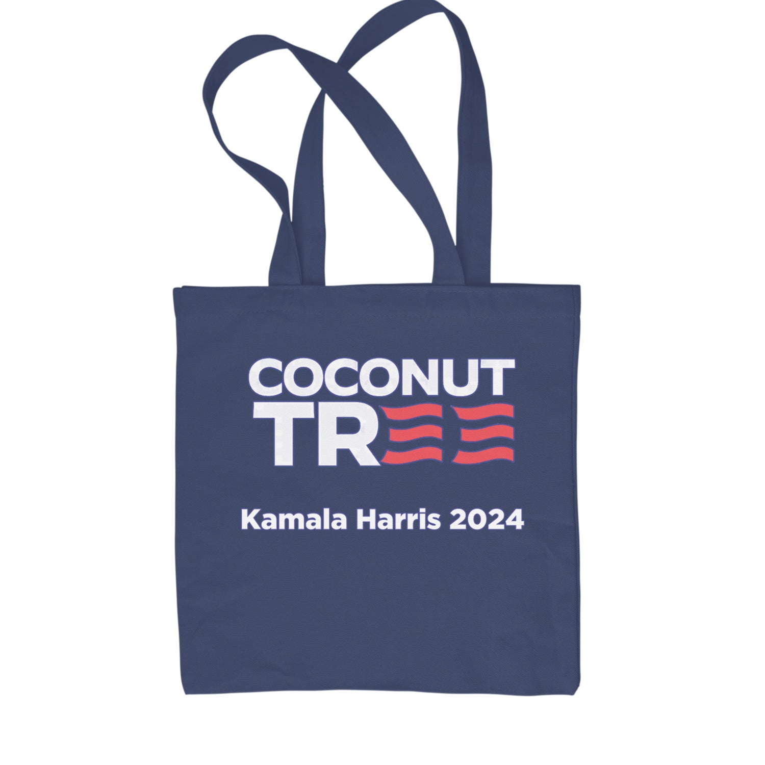 Coconut Tree - Support Kamala Harris For President 2024 Shopping Tote Bag Navy Blue