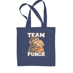Team Punch Panchi-kun Monkey Shopping Tote Bag Navy Blue