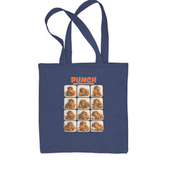 Punch Play Hard Love Harder Shopping Tote Bag Navy Blue