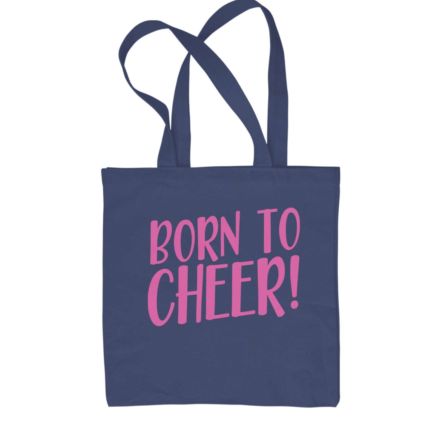 Born To Cheer Shopping Tote Bag Navy Blue