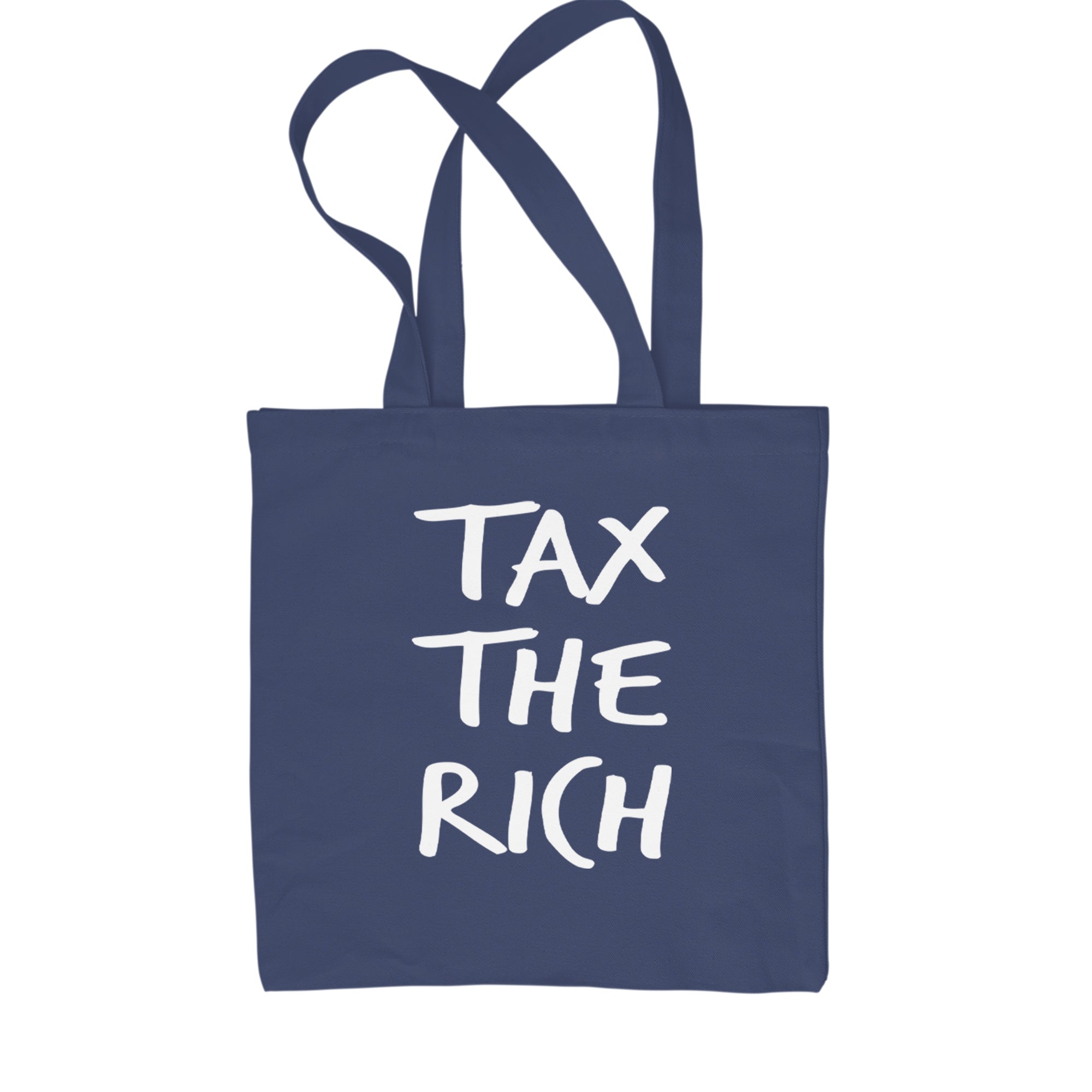 Tax the Rich Protest Wealth Inequality Shopping Tote Bag Navy Blue