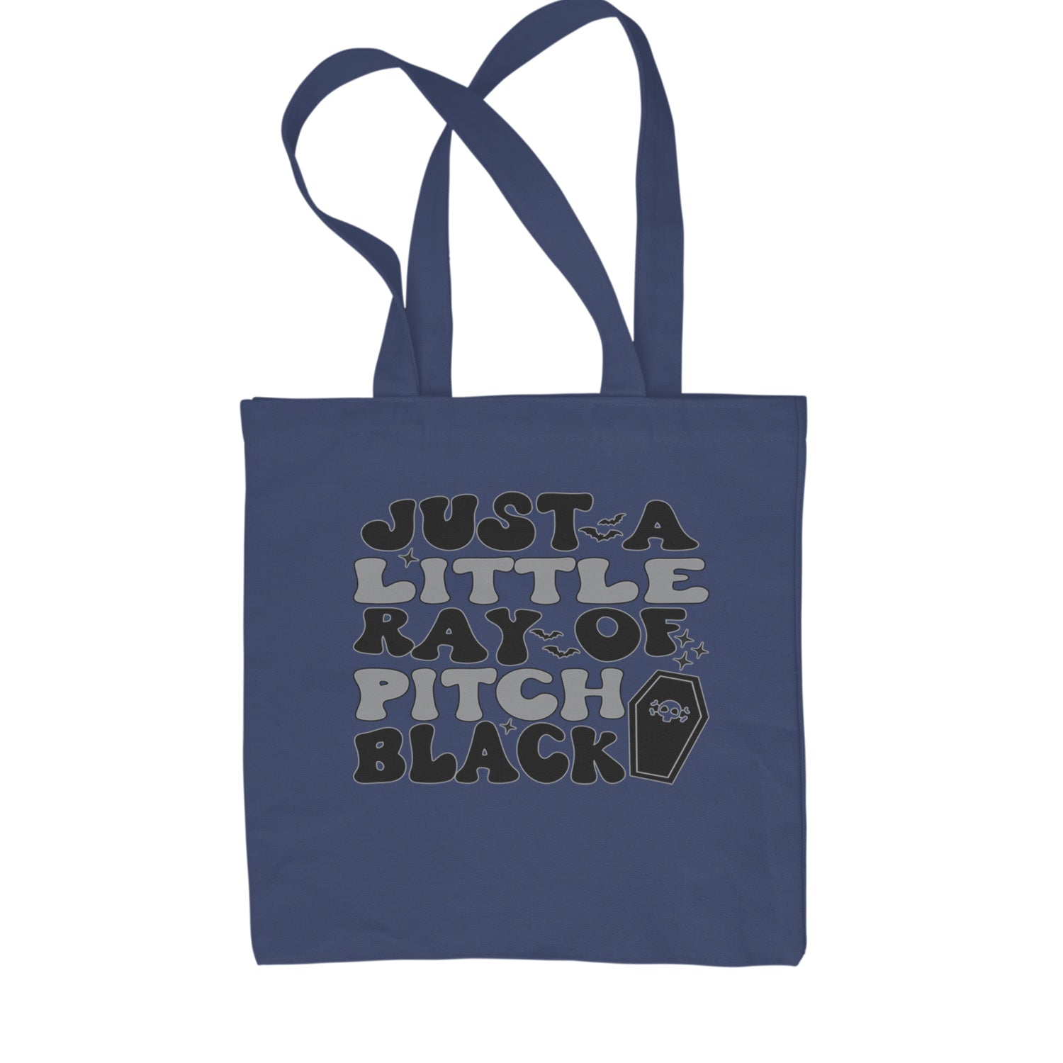 Just A Little Ray of Pitch Black Shopping Tote Bag Navy Blue