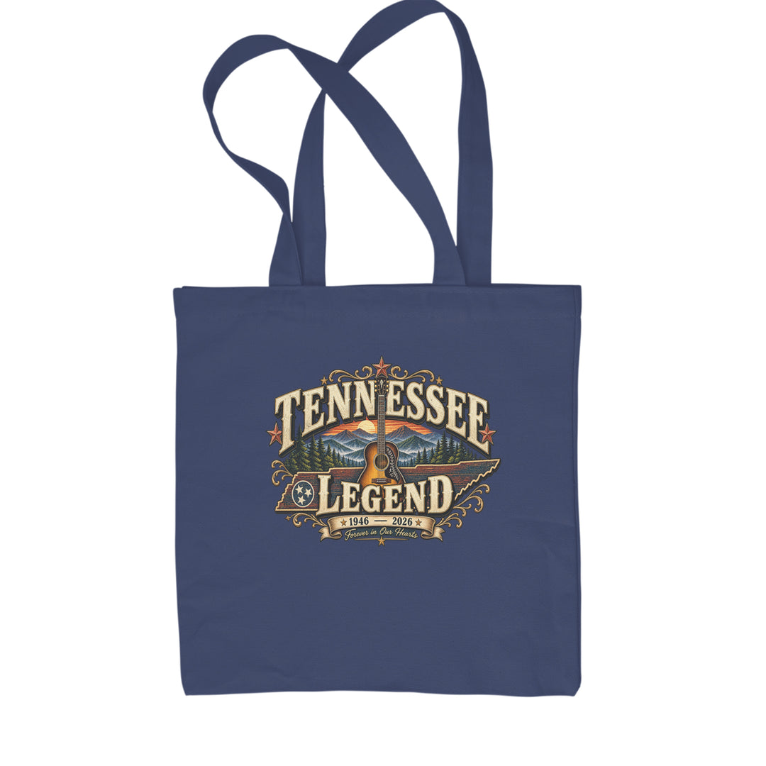 Tennessee Legend Country Music Dolly Shopping Tote Bag Navy Blue