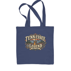 Tennessee Legend Country Music Dolly Shopping Tote Bag Navy Blue