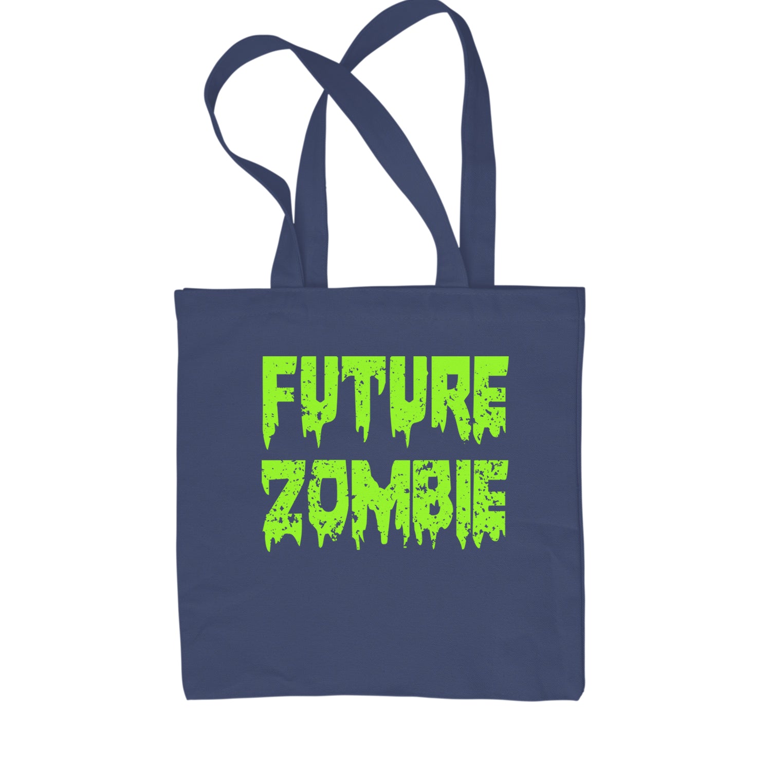 Future Zombie Horror Shopping Tote Bag Navy Blue