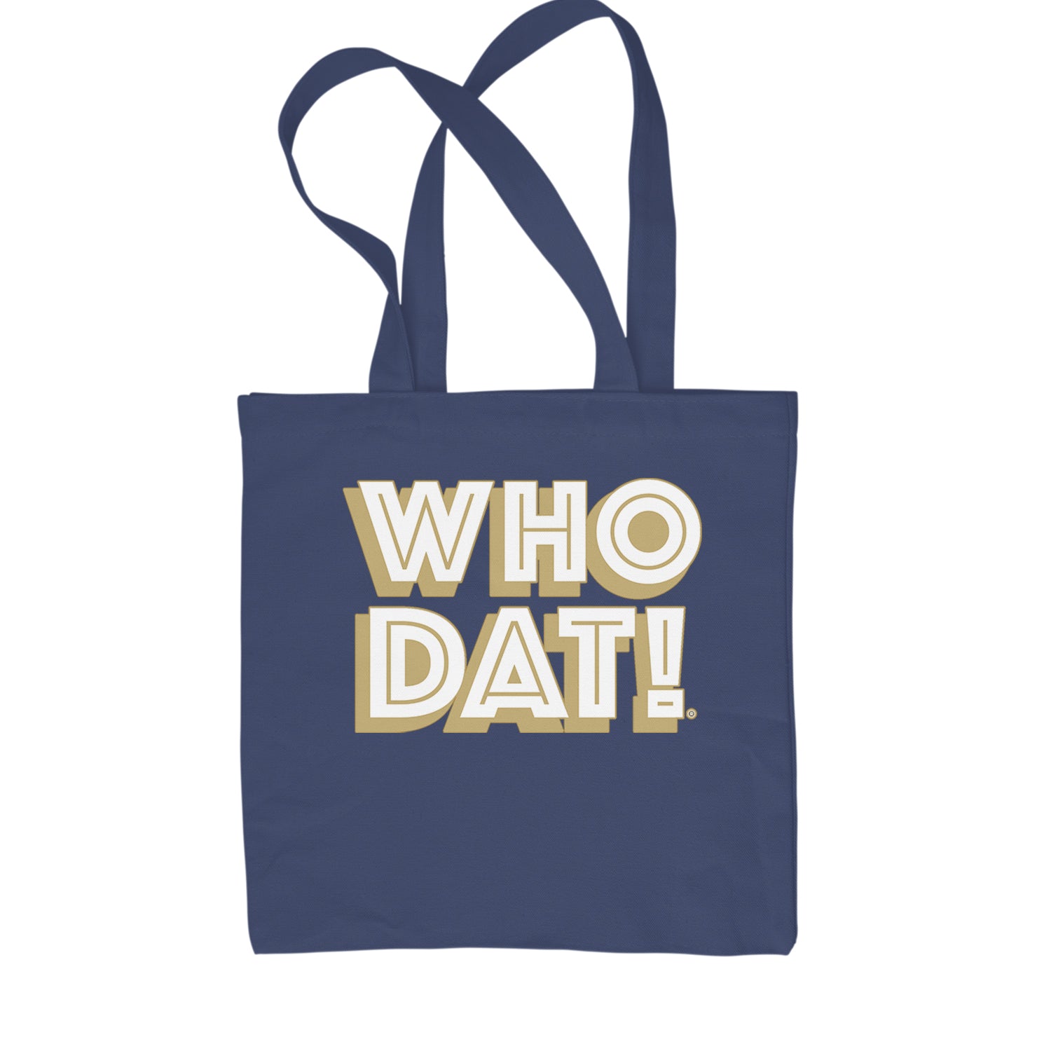 Who Dat Nation Big Bold New Orleans Shopping Tote Bag Navy Blue