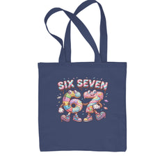 67 Candy Swirl Meme Shopping Tote Bag Navy Blue