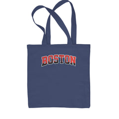 Boston City Pride Skyline Shopping Tote Bag Navy Blue