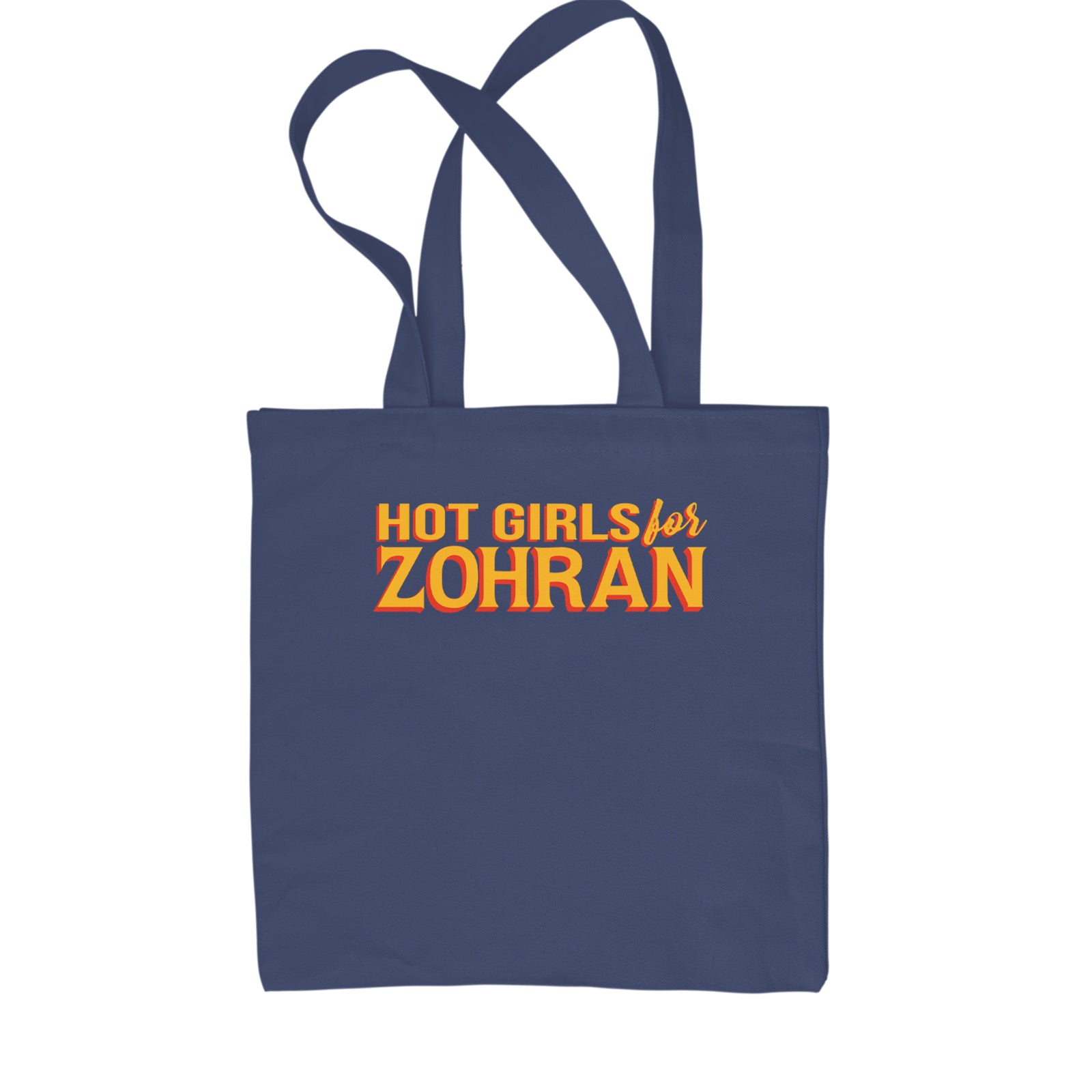 Hot Girls for Zohran Meme Shopping Tote Bag Navy Blue