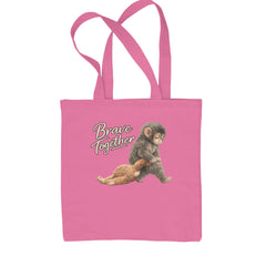 Punch Brave Together Stuffed Animal Shopping Tote Bag Pink