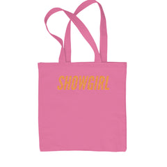 Showgirl Orange Glitter Shopping Tote Bag Pink
