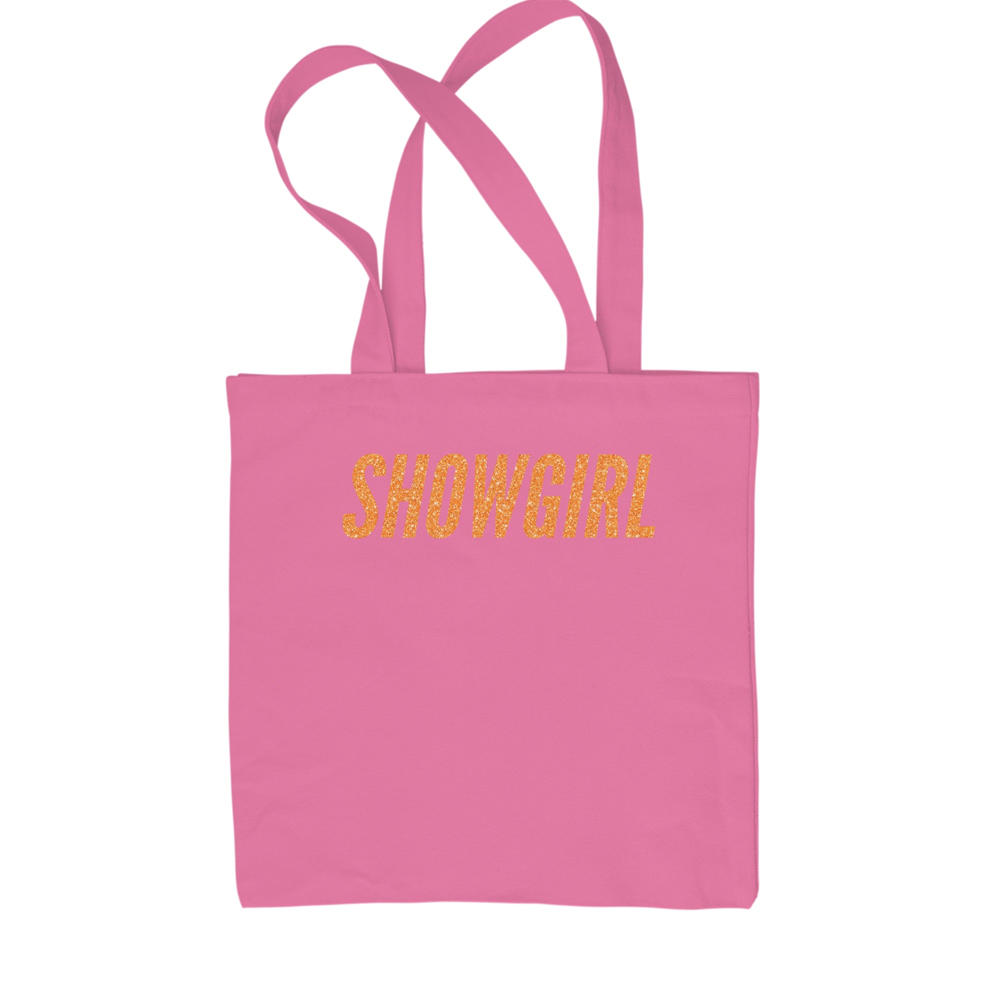 Showgirl Orange Glitter Shopping Tote Bag Pink