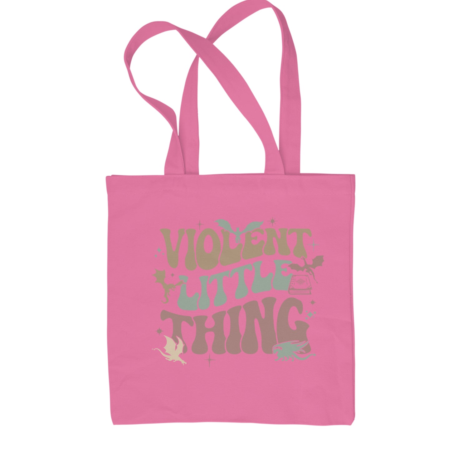 Violent Little Thing Dragon Shopping Tote Bag Pink