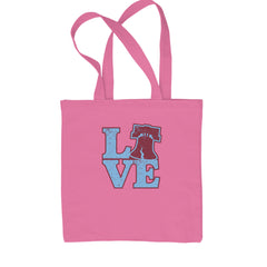 Love Philly Liberty Bell Shopping Tote Bag Pink