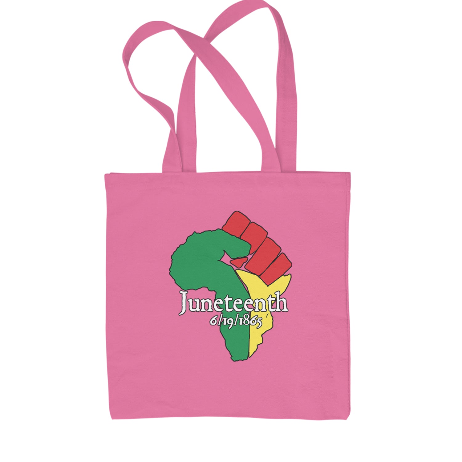 Juneteenth Raised Fist Africa Celebrate Emancipation Day Shopping Tote Bag Pink