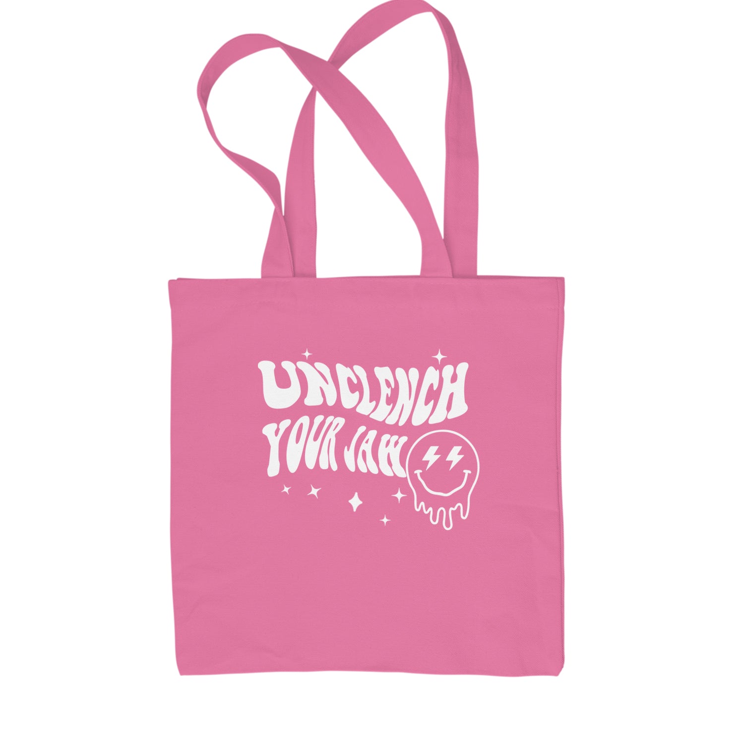 Unclench Your Jaw Festival Rave EDM Shopping Tote Bag Pink