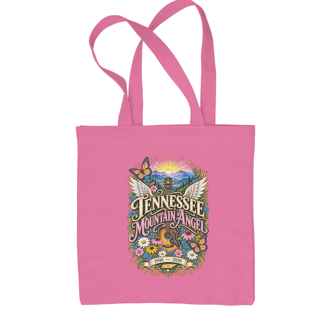 Tennessee Mountain Angel Wings Dolly Shopping Tote Bag Pink