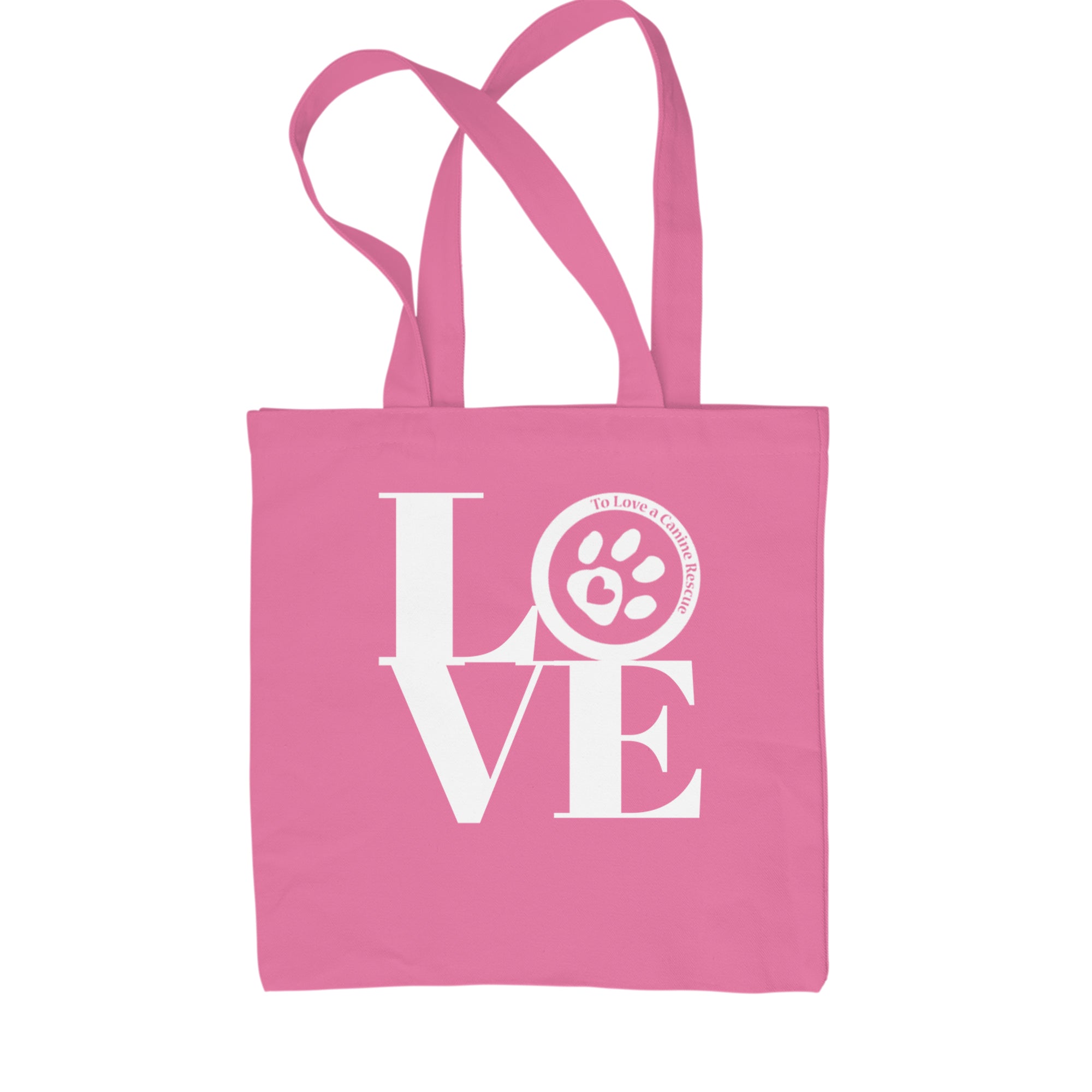 TLC LOVE Dog Rescue Shopping Tote Bag Pink