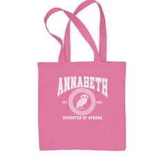 Annabeth Daughter of Athena Owl Wisdom Shopping Tote Bag Pink
