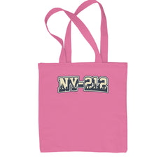 New York City 212 Area Code Skyline  Shopping Tote Bag Pink