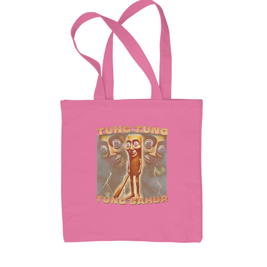 Tung Tung Tung Sahur Enforcer Shopping Tote Bag Pink