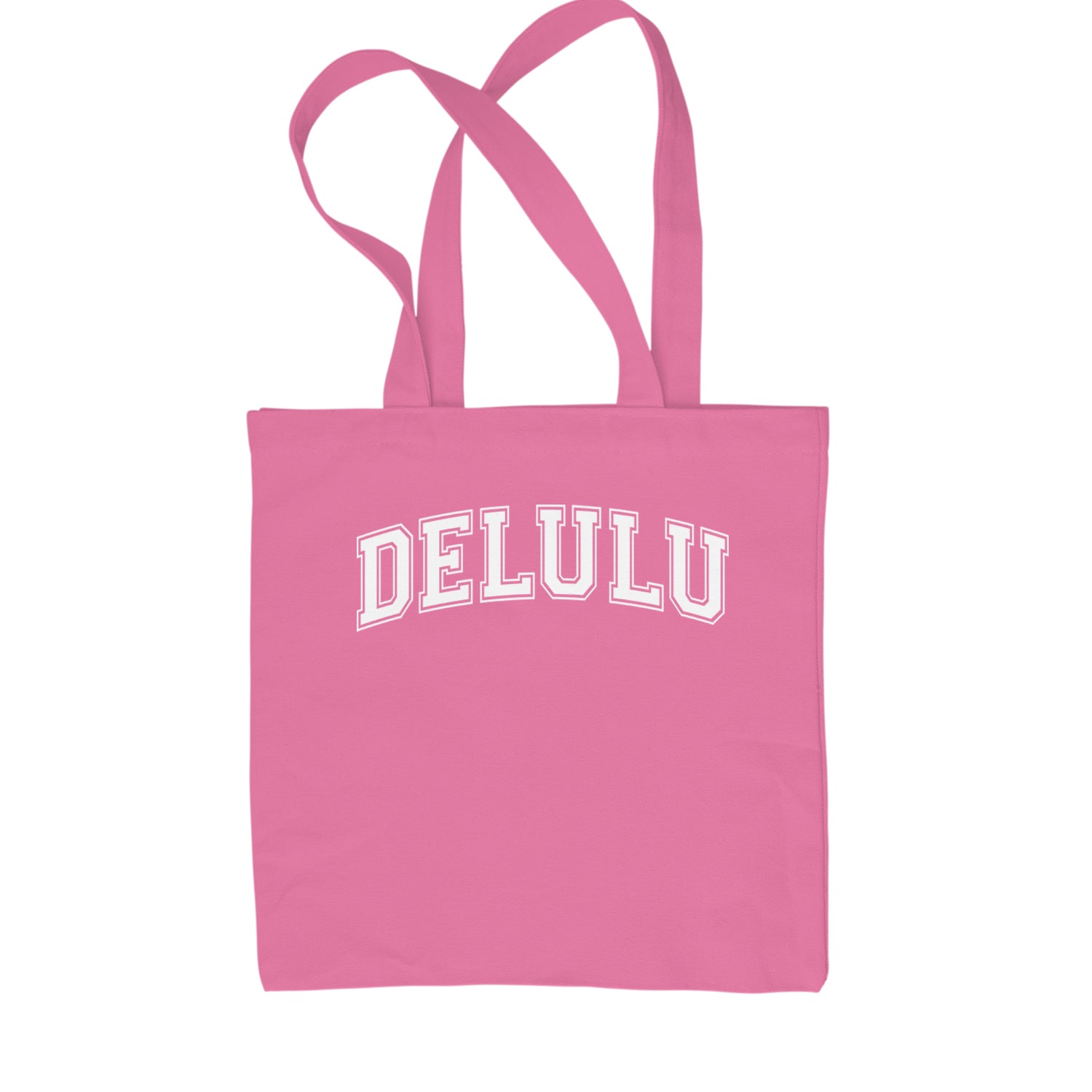 Delulu Delusional Light Hearted Shopping Tote Bag Pink