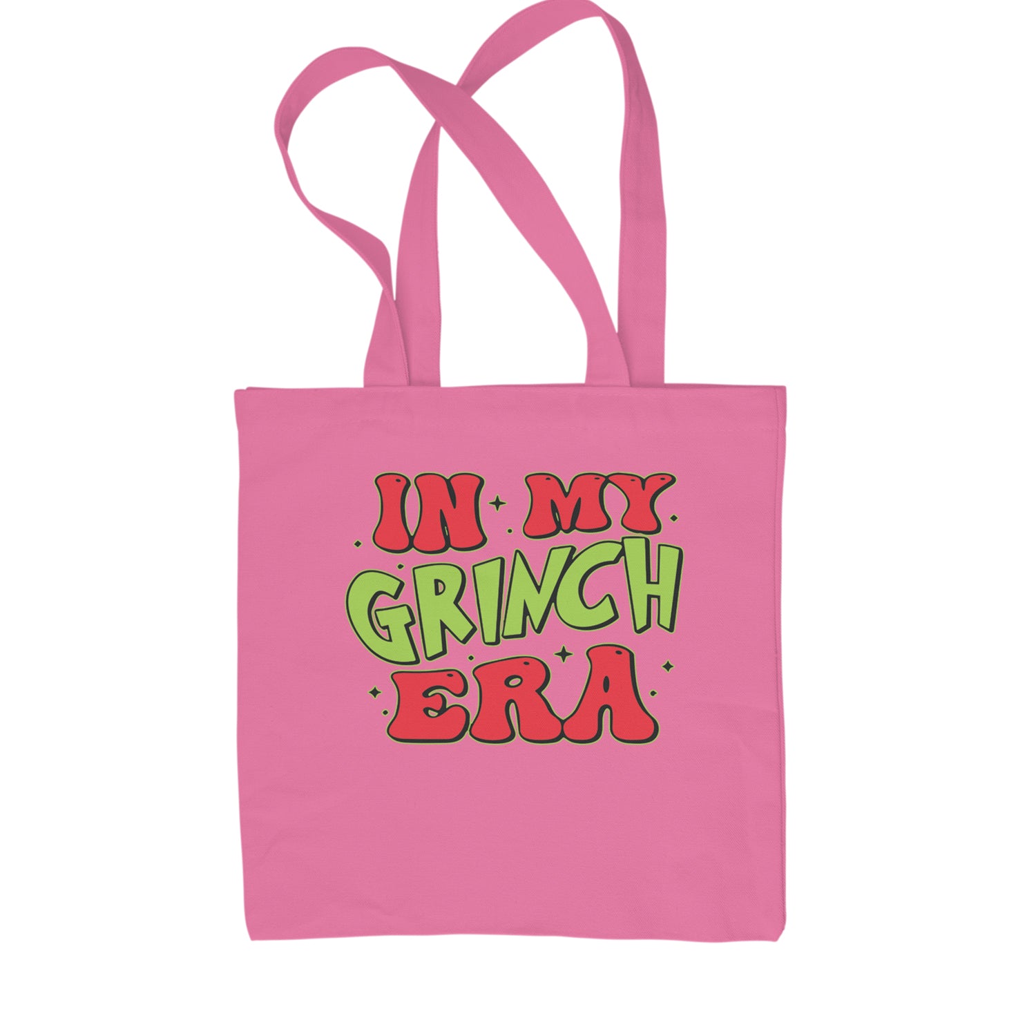 In My Gr-nch Era Jolly Merry Christmas Shopping Tote Bag Pink