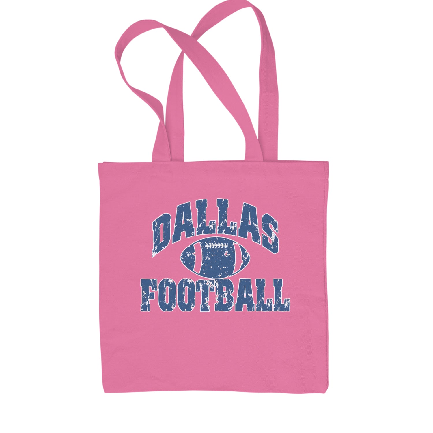 Dallas Distressed Football Shopping Tote Bag Pink