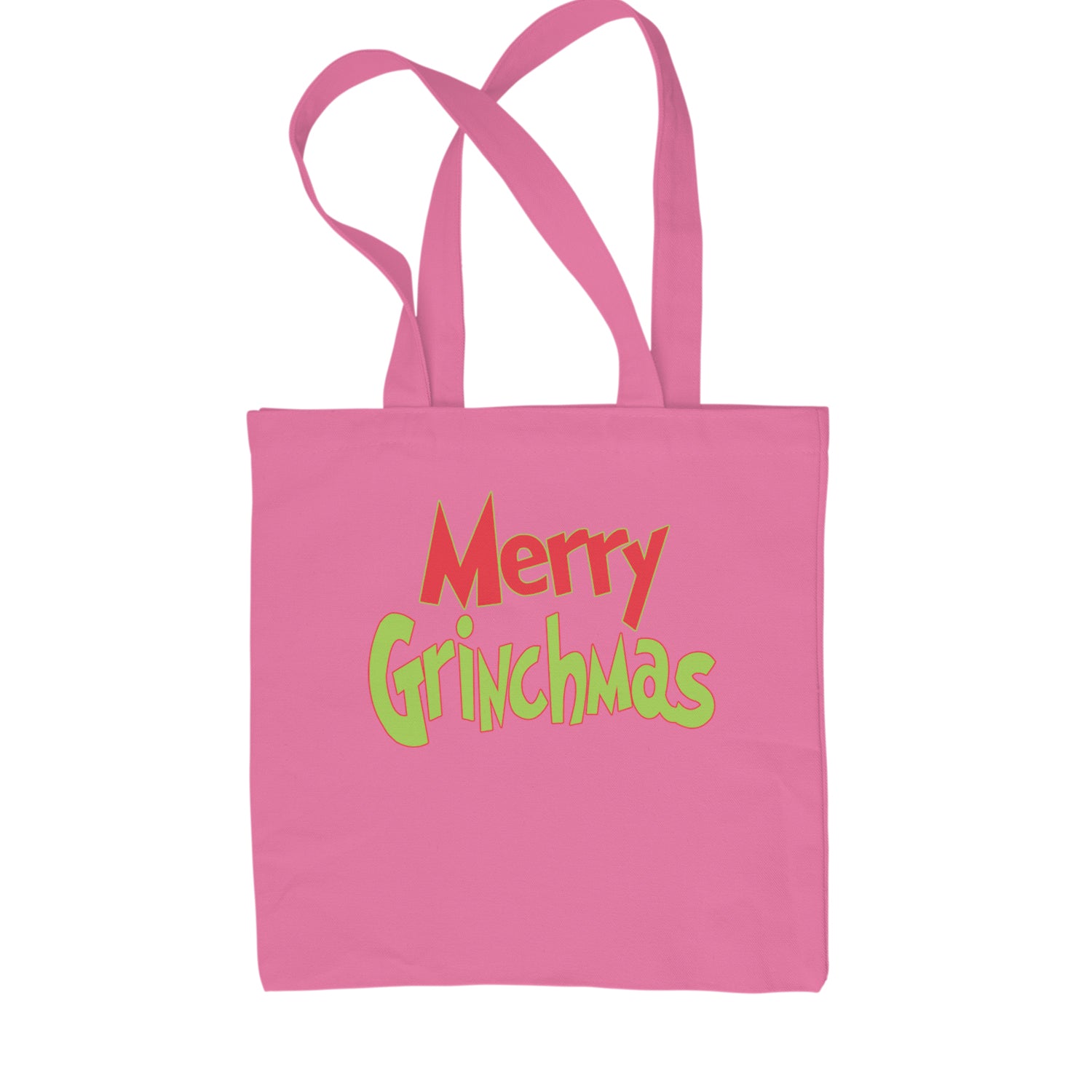 Merry Grinchmas Jolly Merry Christmas Shopping Tote Bag Pink