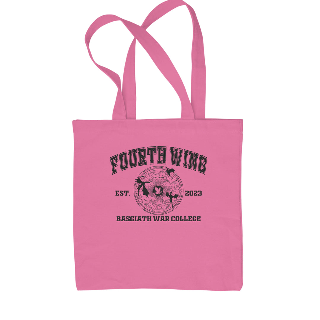 Fourth Wing Basgiath War College Shopping Tote Bag Pink