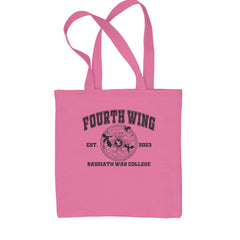 Fourth Wing Basgiath War College Shopping Tote Bag Pink