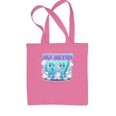 67 Six Seven Meme Kawaii Cloud Shopping Tote Bag Pink