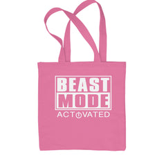 Activated Beast Mode Workout Gym Clothing Shopping Tote Bag Pink