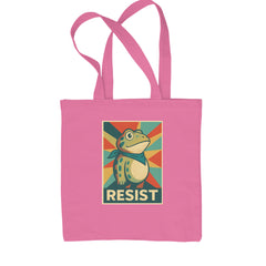 Resist Portland Protest Frog Shopping Tote Bag Pink