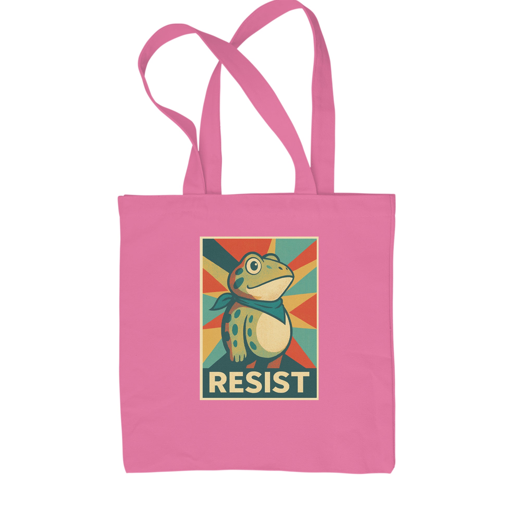 Resist Portland Protest Frog Shopping Tote Bag Pink