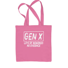 Gen X Lots of Memories No Evidence Nostalgia Shopping Tote Bag Pink