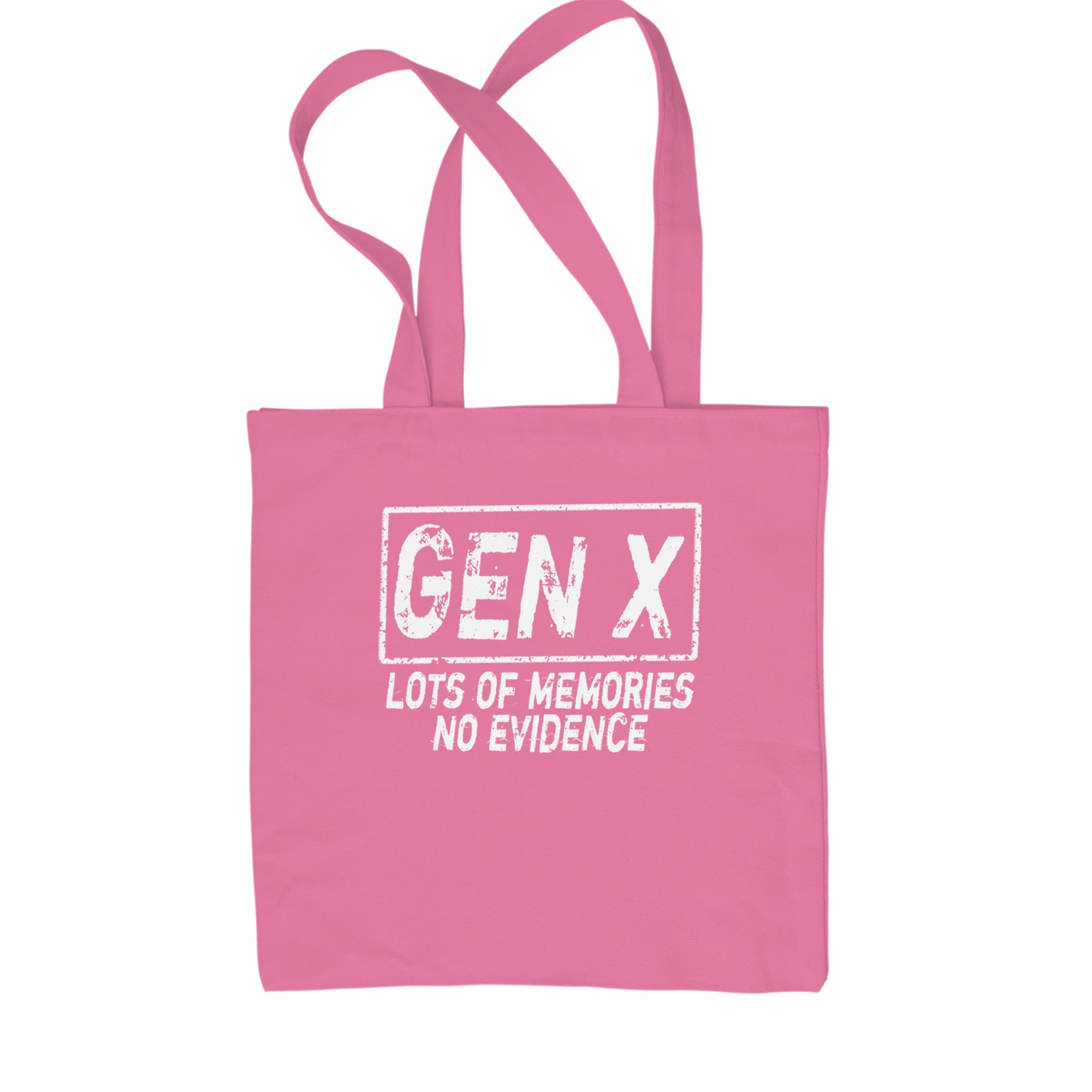 Gen X Lots of Memories No Evidence Nostalgia Shopping Tote Bag Pink