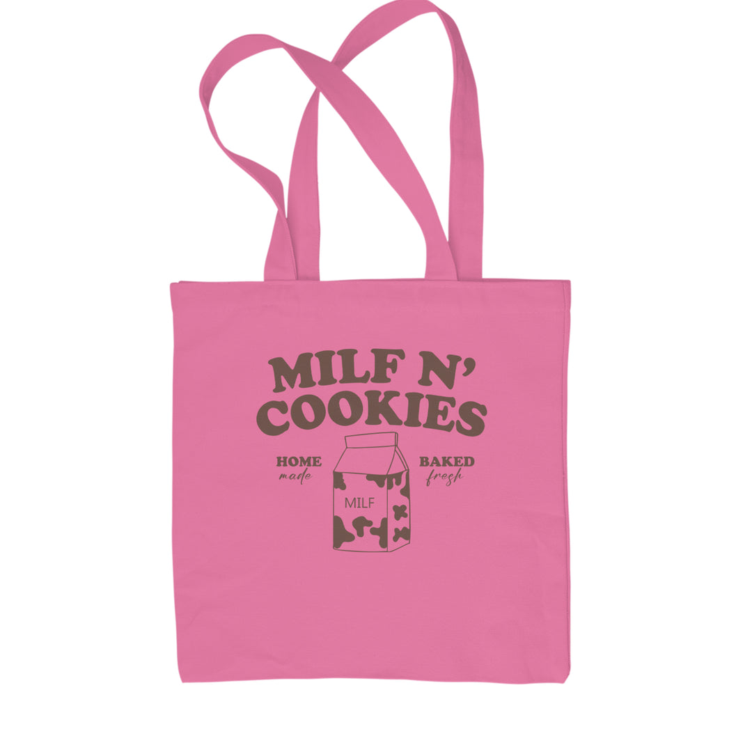Milf And Cookies Shopping Tote Bag Pink