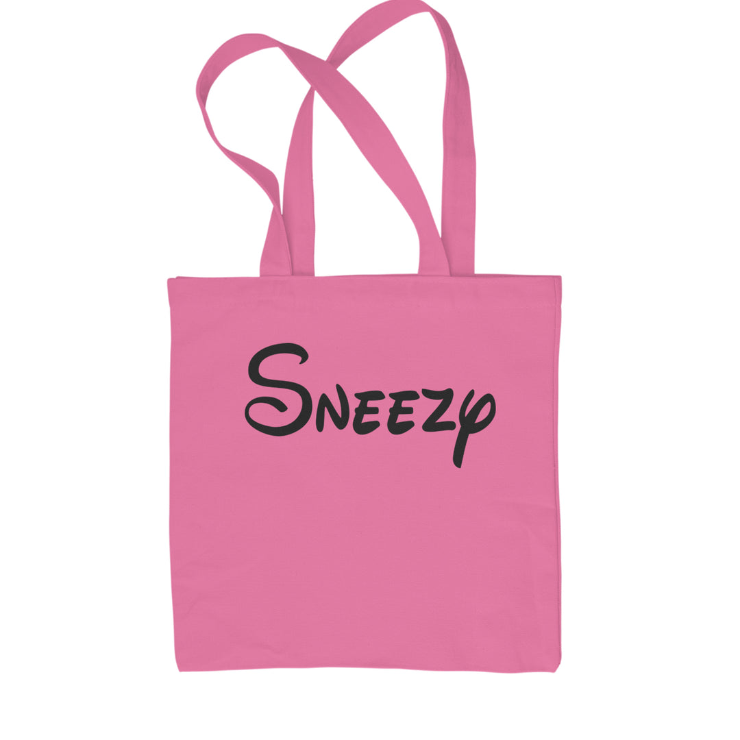 Sneezy - 7 Dwarfs Costume Shopping Tote Bag Pink