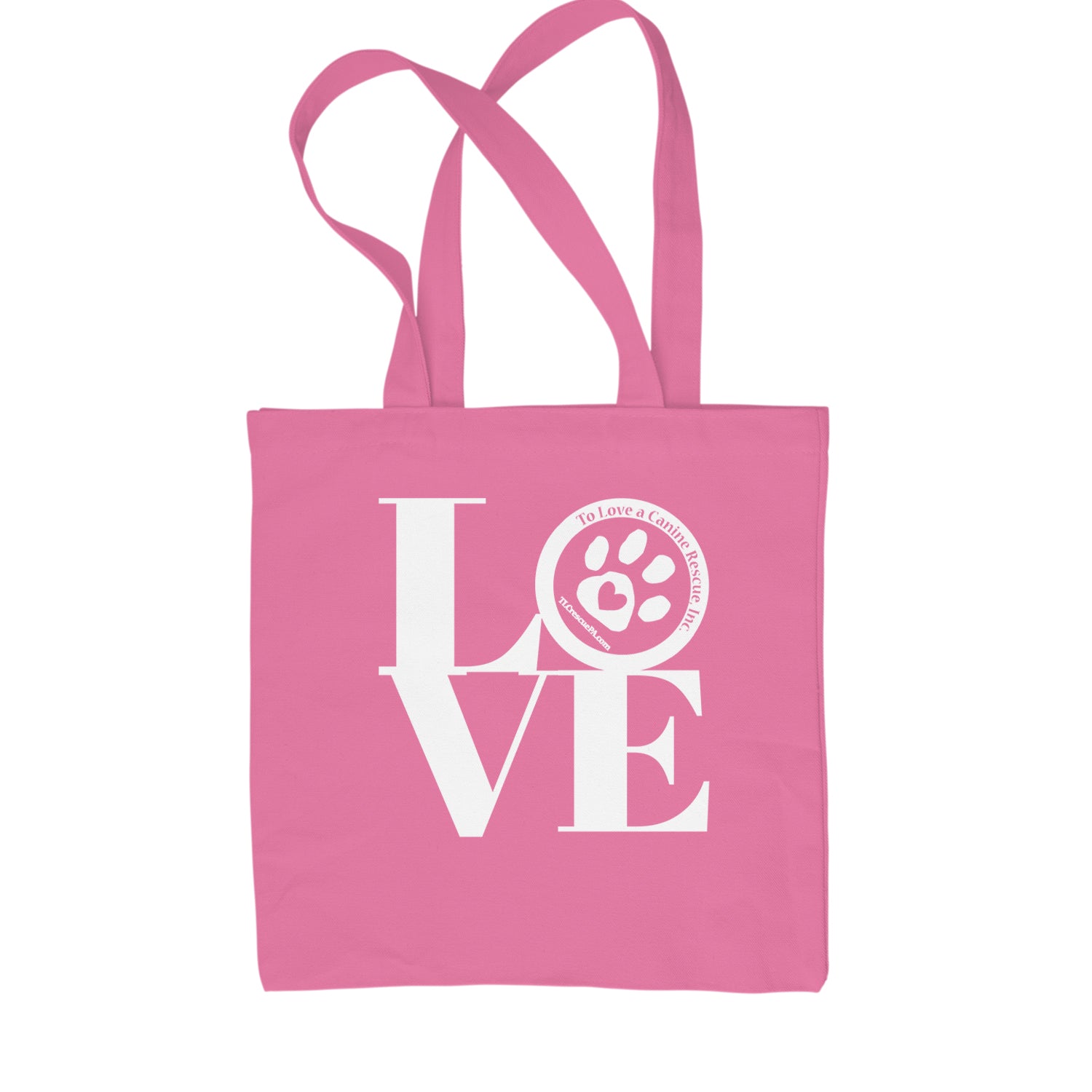 TLC LOVE Dog Rescue Shopping Tote Bag Pink