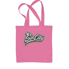 Sin City Vegas Retro Vintage Shopping Tote Bag Pink