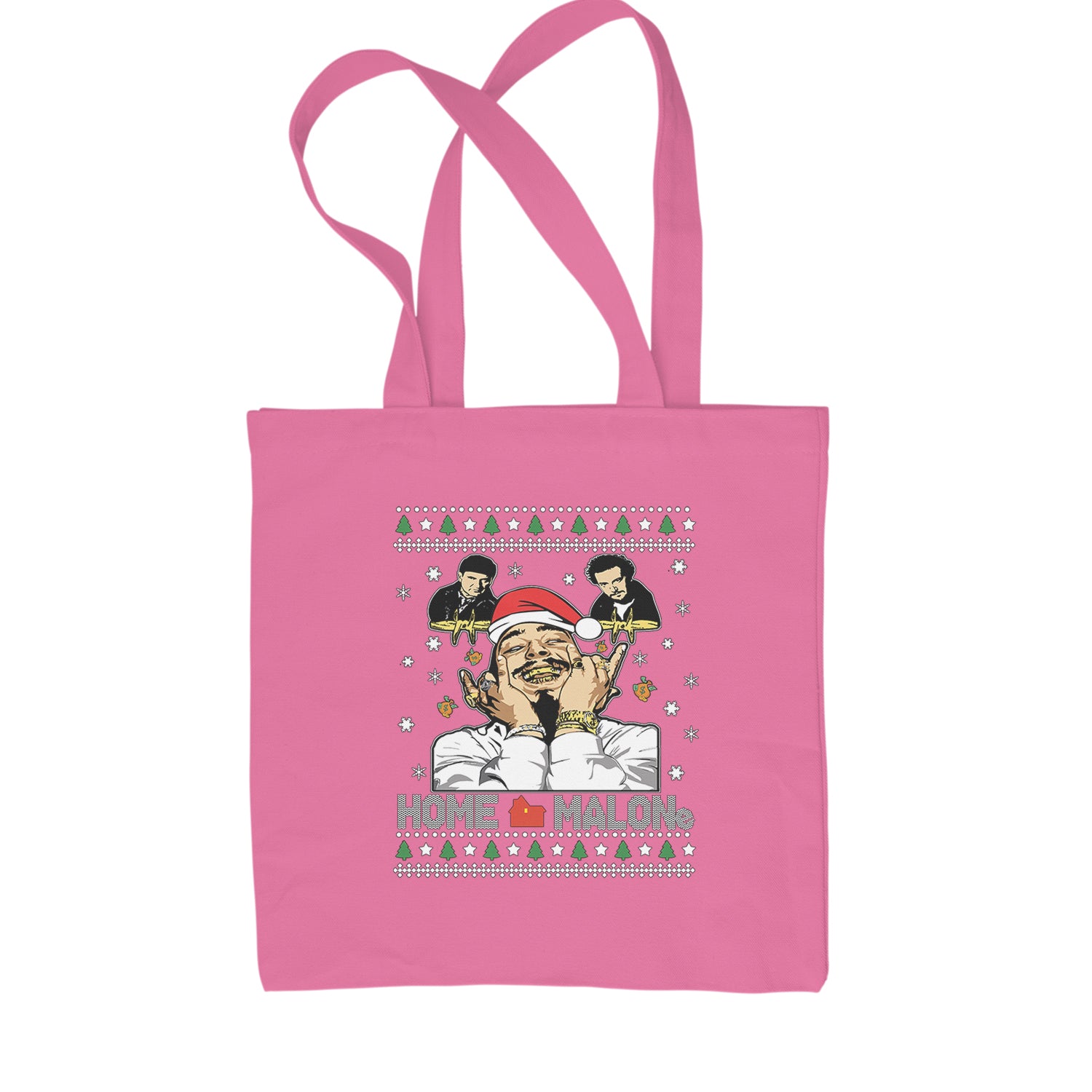 Home Malone Ugly Christmas Shopping Tote Bag Pink