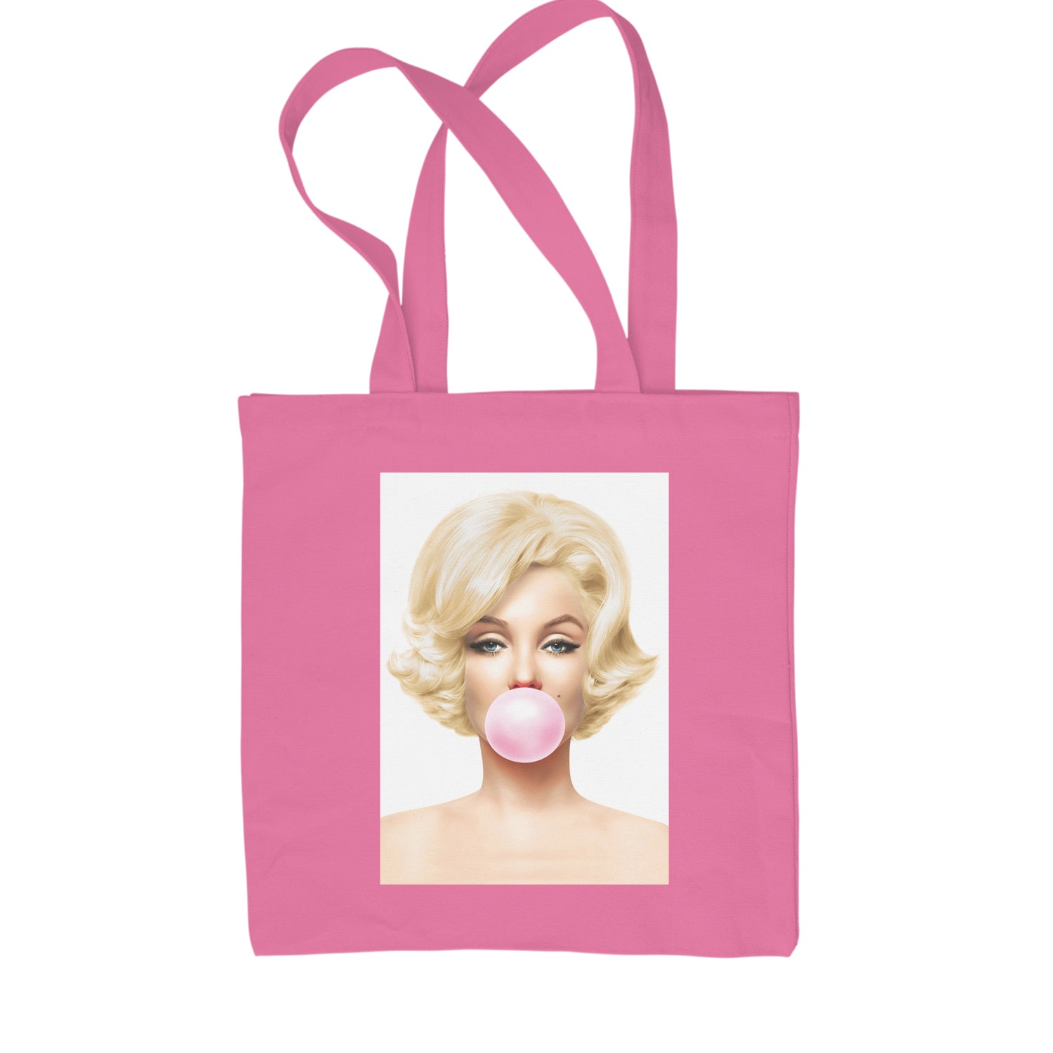 Ms. Monroe Pink Bubble Gum American Icon Shopping Tote Bag Pink