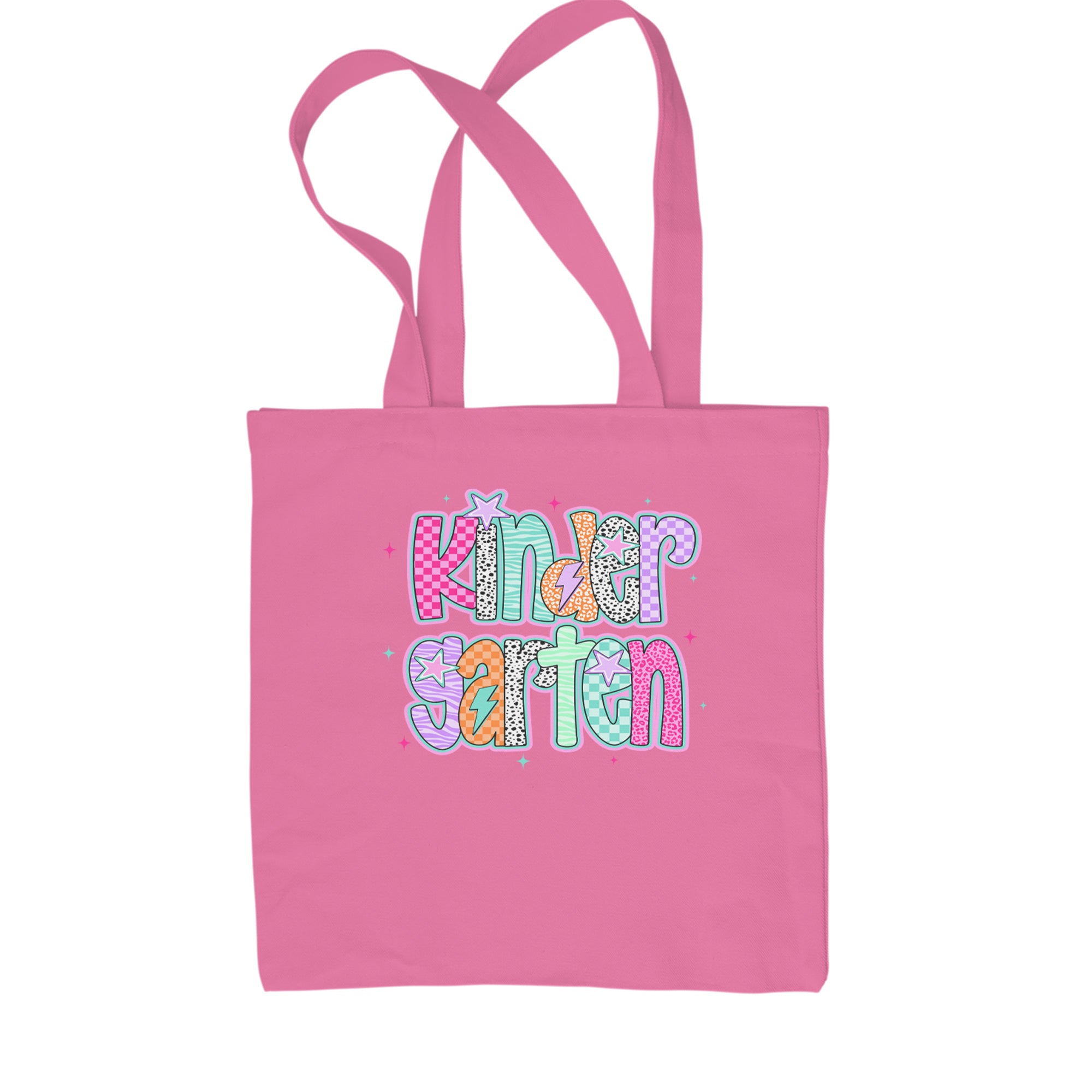 Kindergarten Cutie Colorful Back to School Shopping Tote Bag Pink