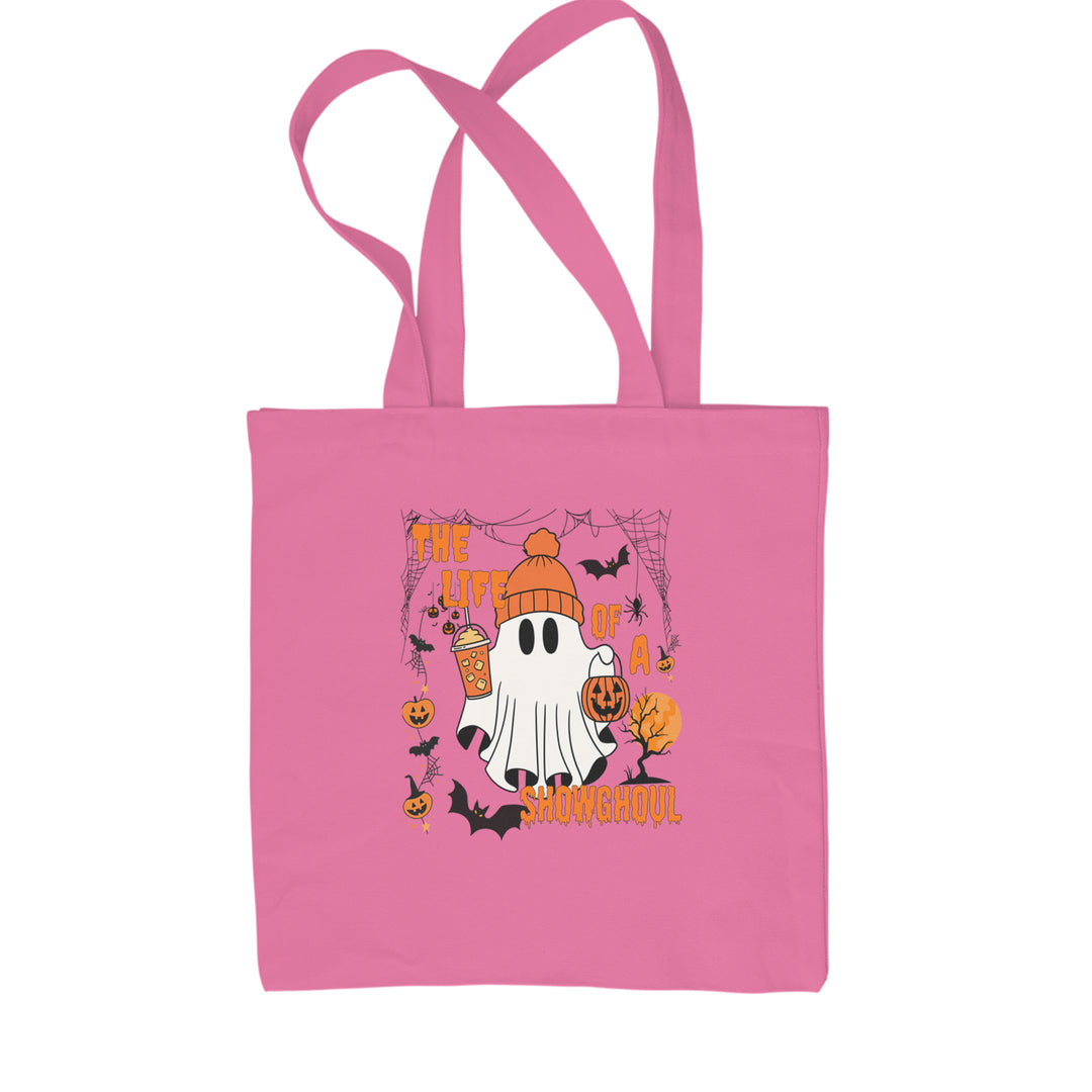 Life of a Showghoul Halloween Showgirl Vibes Shopping Tote Bag Pink